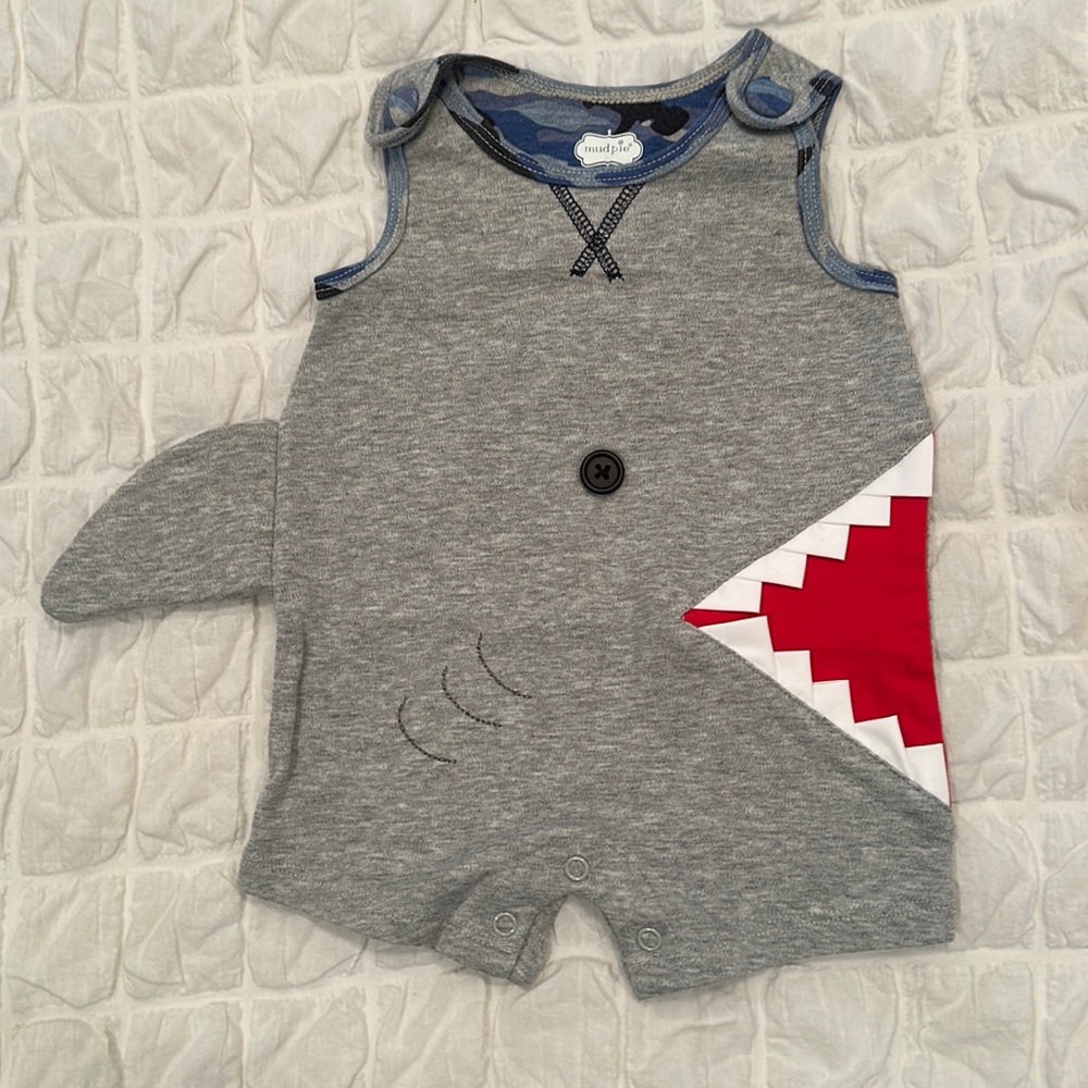 Shark romper 3-6 months